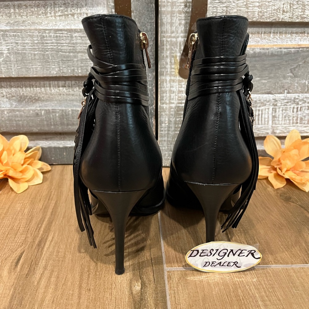 COACH Laurel Black Leather Peep Toe Bootie Size 6B - Picture 6 of 12